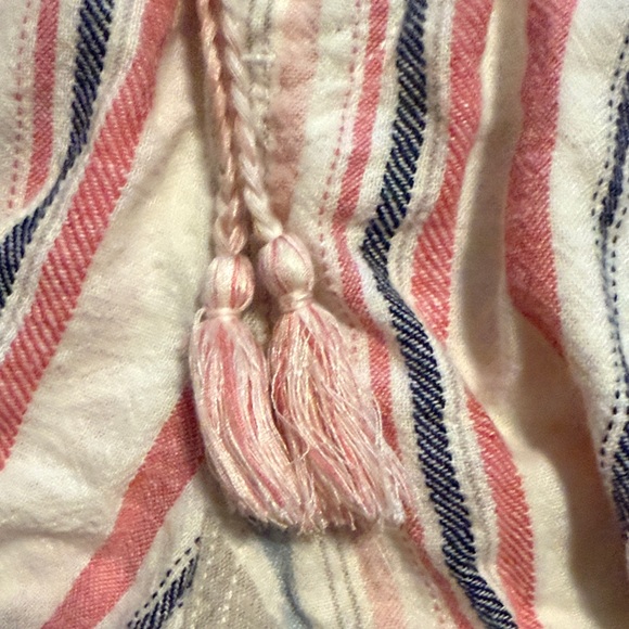 Rewash Multicolor Striped Elastic Waist Linen Blend Shorts - Picture 5 of 8